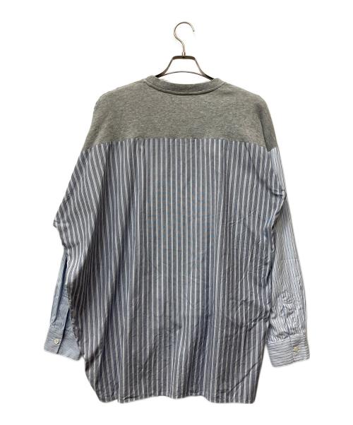β MEN（ベータメン）β MEN (ベータメン) 長袖カットソー グレー×ブルー サイズ:Mの古着・服飾アイテム