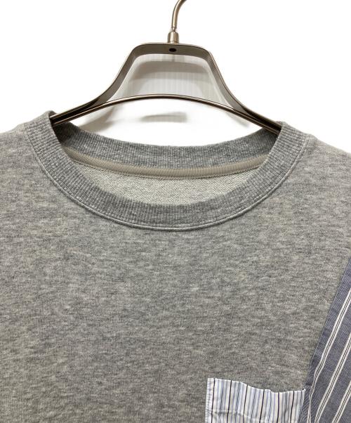 β MEN（ベータメン）β MEN (ベータメン) 長袖カットソー グレー×ブルー サイズ:Mの古着・服飾アイテム