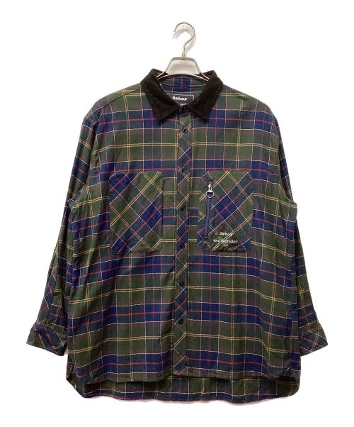 Barbour and wander（バブアーアアンドワンダー）Barbour and WANDER (バブアーアアンドワンダー) 長袖シャツ ネイビー×カーキ サイズ:USA Mの古着・服飾アイテム