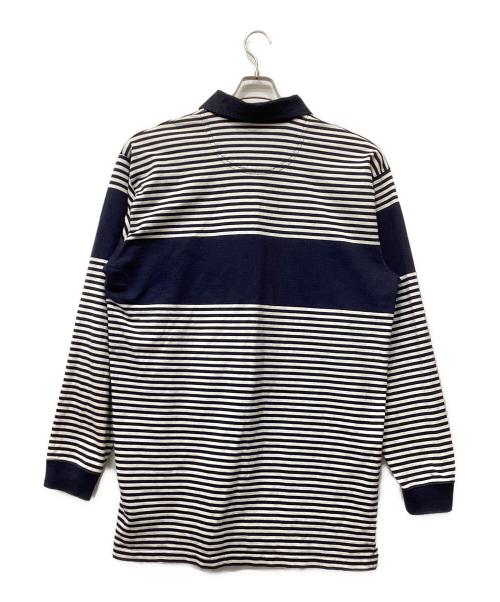 ENYCE（エニーチェ）ENYCE (エニーチェ) 長袖ポロシャツ ホワイト×ブルー サイズ:XXLの古着・服飾アイテム