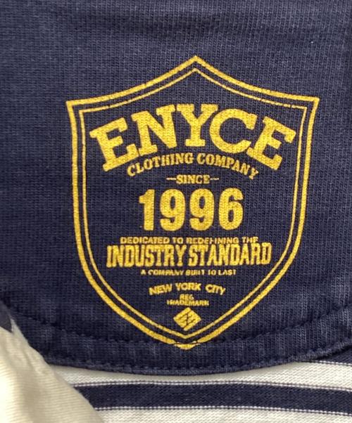 ENYCE（エニーチェ）ENYCE (エニーチェ) 長袖ポロシャツ ホワイト×ブルー サイズ:XXLの古着・服飾アイテム