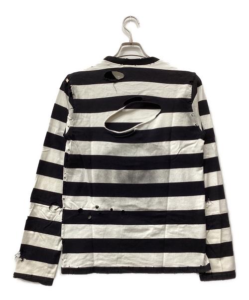 NUMBER (N)INE（ナンバーナイン）NUMBER (N)INE (ナンバーナイン) 長袖カットソー ブラック×ホワイト サイズ:3の古着・服飾アイテム