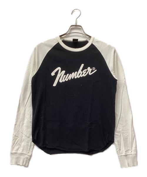 NUMBER (N)INE（ナンバーナイン）NUMBER (N)INE (ナンバーナイン) ラグランダメージカットソーTHE HIGH STREETS（ハイスト期）  ブラック×ホワイト サイズ:2の古着・服飾アイテム