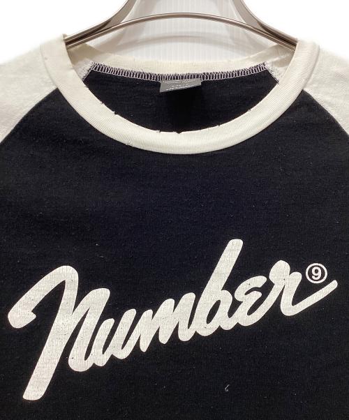 NUMBER (N)INE（ナンバーナイン）NUMBER (N)INE (ナンバーナイン) ラグランダメージカットソーTHE HIGH STREETS（ハイスト期）  ブラック×ホワイト サイズ:2の古着・服飾アイテム