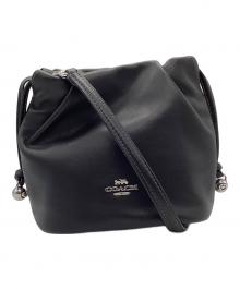 COACH（コーチ）の古着「フェイ ミニ ドローストリング バッグ・ルーシング」｜ブラック