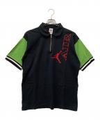 NIKEナイキ）の古着「ハーフジップスウェット」｜ブラック×グリーン