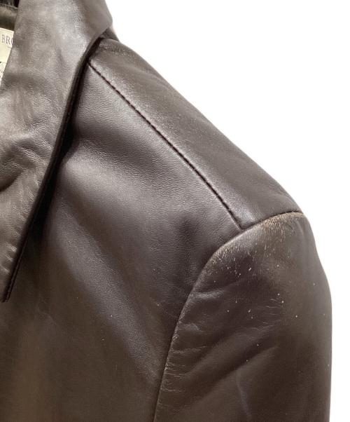 BROOKS 346（-）BROOKS 346 (-) レザージャケット ブラウン サイズ:Sの古着・服飾アイテム