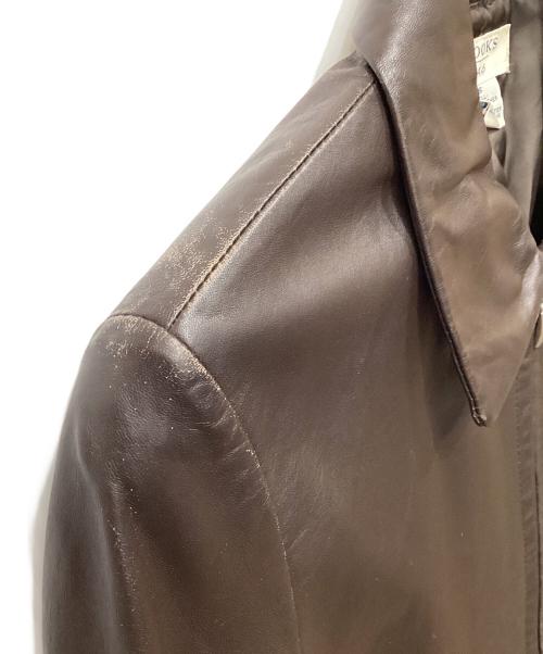 BROOKS 346（-）BROOKS 346 (-) レザージャケット ブラウン サイズ:Sの古着・服飾アイテム