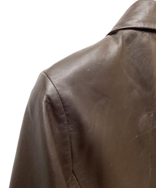 BROOKS 346（-）BROOKS 346 (-) レザージャケット ブラウン サイズ:Sの古着・服飾アイテム