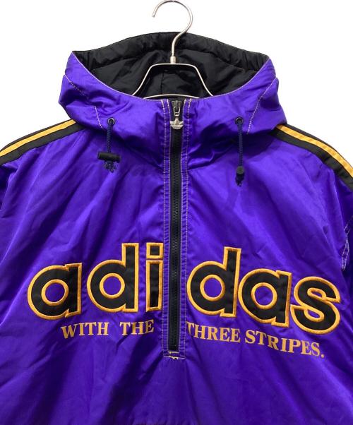 adidas（アディダス）adidas (アディダス) ハーフジップナイロンジャケット パープル サイズ:Lの古着・服飾アイテム