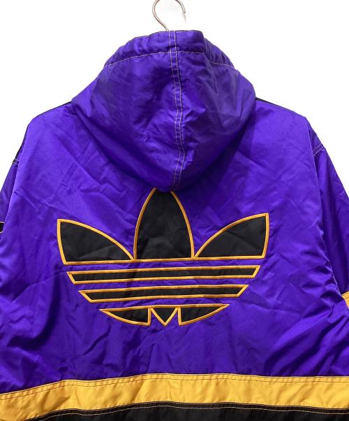 adidas（アディダス）adidas (アディダス) ハーフジップナイロンジャケット パープル サイズ:Lの古着・服飾アイテム