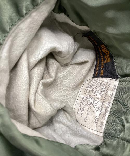 ALPHA INDUSTRIES（アルファインダストリーズ）ALPHA INDUSTRIES (アルファインダストリーズ) MA-1ジャケット カーキ サイズ:LARGEの古着・服飾アイテム