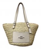 COACHコーチ）の古着「ストローハンドバッグ」｜ベージュ