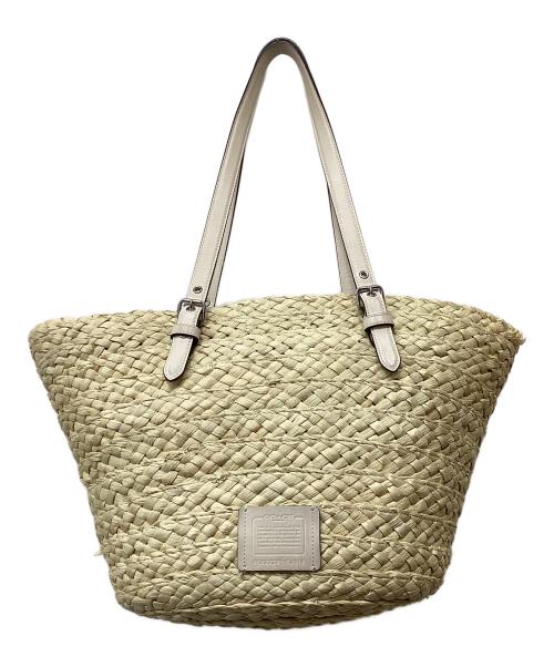 COACH（コーチ）COACH (コーチ) ストローハンドバッグ ベージュの古着・服飾アイテム