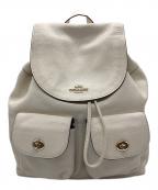 COACHコーチ）の古着「レザーリュック」｜ベージュ