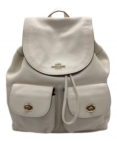 中古・古着通販】COACH (コーチ) レザーリュック ベージュ｜ブランド