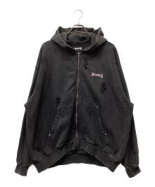 SUPPLIER（サプライヤー）の古着「ジップパーカー　ダメージ加工」｜ブラック