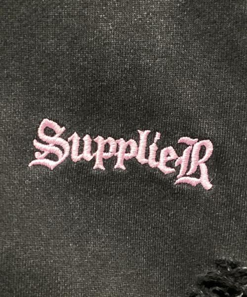 SUPPLIER（サプライヤー）SUPPLIER (サプライヤー) ジップパーカー　ダメージ加工 ブラック サイズ:XLの古着・服飾アイテム