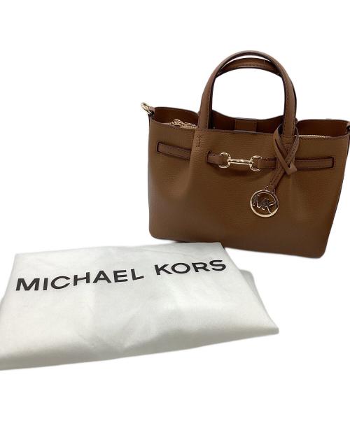 MICHAEL KORS（マイケルコース）MICHAEL KORS (マイケル・コース) CARSON センタージップ サッチェル スモール ブラウンの古着・服飾アイテム