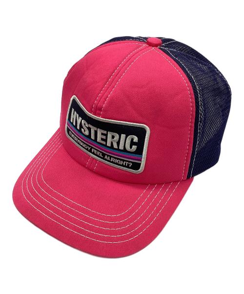 Hysteric Glamour（ヒステリックグラマー）Hysteric Glamour (ヒステリックグラマー) メッシュキャップ ショッキングピンク×ネイビーの古着・服飾アイテム
