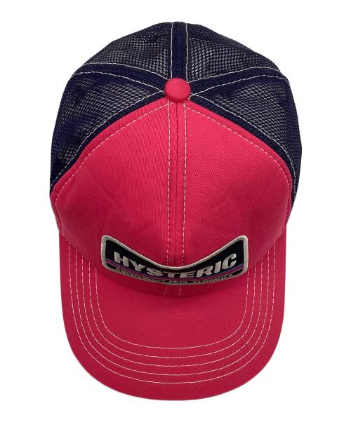 Hysteric Glamour（ヒステリックグラマー）Hysteric Glamour (ヒステリックグラマー) メッシュキャップ ショッキングピンク×ネイビーの古着・服飾アイテム