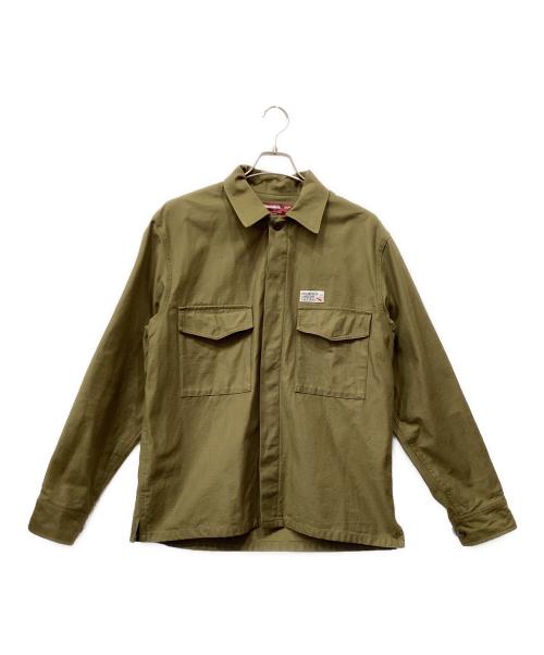 HIDE AND SEEK（ハイドアンドシーク）HIDE AND SEEK (ハイドアンドシーク) FIELD SHIRTS JACKET オリーブ サイズ:Lの古着・服飾アイテム