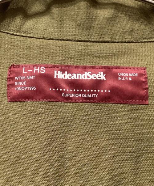 HIDE AND SEEK（ハイドアンドシーク）HIDE AND SEEK (ハイドアンドシーク) FIELD SHIRTS JACKET オリーブ サイズ:Lの古着・服飾アイテム