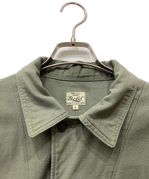 gold（ゴールド）gold (ゴールド) LIGHT BACKSATIN N-3 JACKET オリーブ サイズ:Lの古着・服飾アイテム