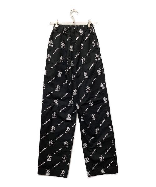 BALENCIAGA（バレンシアガ）BALENCIAGA (バレンシアガ) ロゴ総柄パンツ ブラック サイズ:42の古着・服飾アイテム