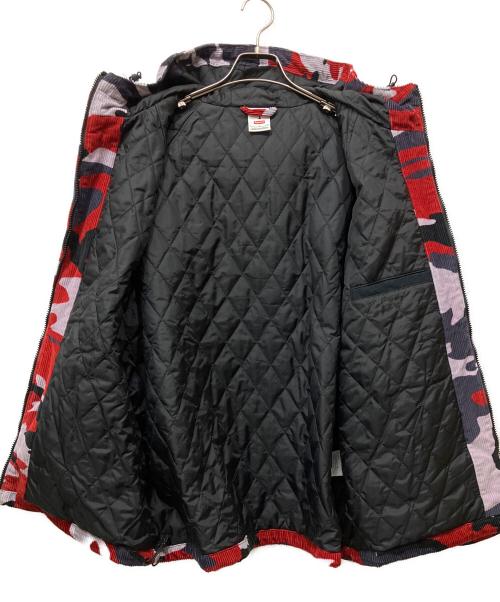 SUPREME（シュプリーム）SUPREME (シュプリーム) NIKE (ナイキ) Corduroy Hooded Jacket レッド×ネイビー サイズ:Lの古着・服飾アイテム