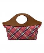 BURBERRY BLUE LABELバーバリー ブルー レーベル）の古着「ハンドバッグ」｜ショッキングピンク