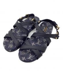 LOUIS VUITTON（ルイ ヴィトン）の古着「オーシャン ライン フラット　モノグラム・デニム　」｜ネイビー