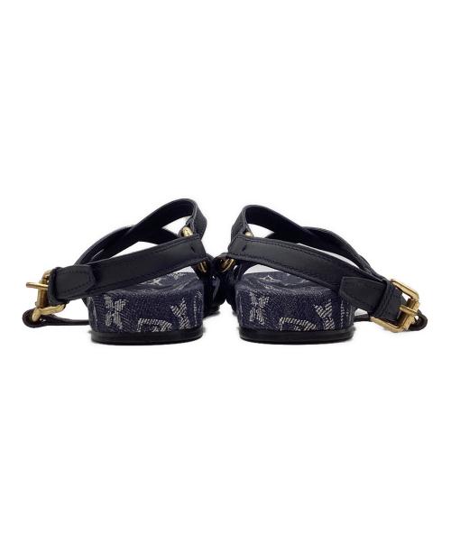 LOUIS VUITTON（ルイ ヴィトン）LOUIS VUITTON (ルイ ヴィトン) オーシャン ライン フラット　モノグラム・デニム　 ネイビー サイズ:36の古着・服飾アイテム