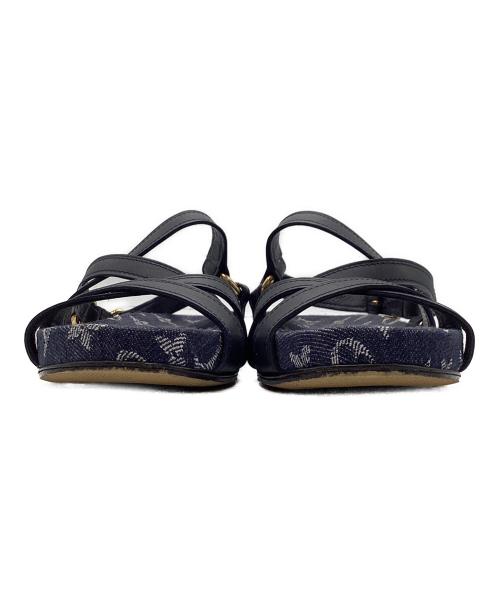 LOUIS VUITTON（ルイ ヴィトン）LOUIS VUITTON (ルイ ヴィトン) オーシャン ライン フラット　モノグラム・デニム　 ネイビー サイズ:36の古着・服飾アイテム