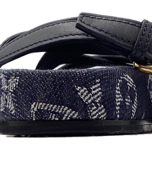 LOUIS VUITTON（ルイ ヴィトン）LOUIS VUITTON (ルイ ヴィトン) オーシャン ライン フラット　モノグラム・デニム　 ネイビー サイズ:36の古着・服飾アイテム