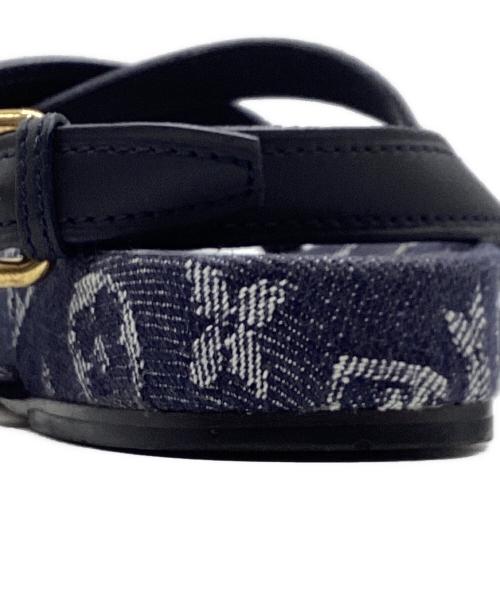 LOUIS VUITTON（ルイ ヴィトン）LOUIS VUITTON (ルイ ヴィトン) オーシャン ライン フラット　モノグラム・デニム　 ネイビー サイズ:36の古着・服飾アイテム