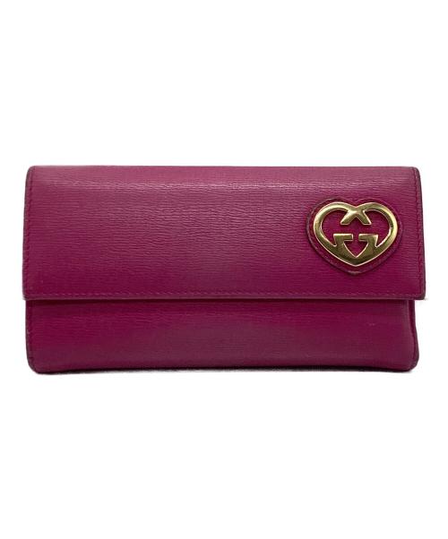 GUCCI（グッチ）GUCCI (グッチ) 長財布 ラブリーハート ショッキングピンクの古着・服飾アイテム