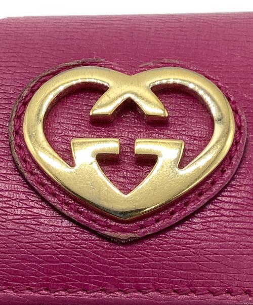 GUCCI（グッチ）GUCCI (グッチ) 長財布 ラブリーハート ショッキングピンクの古着・服飾アイテム