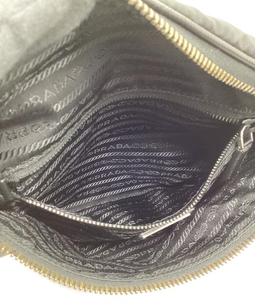 PRADA（プラダ）PRADA (プラダ) Re-Nylon サフィアーノレザー ベルトバッグ ブラックの古着・服飾アイテム