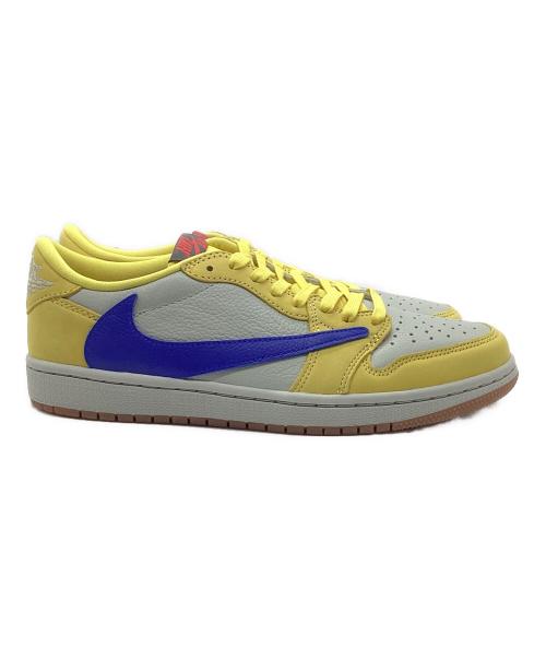 NIKE（ナイキ）NIKE (ナイキ) Travis Scott (トラヴィススコット) ウィメンズ エアジョーダン1 レトロ ロー OG イエローxブルー サイズ:26.5㎝の古着・服飾アイテム