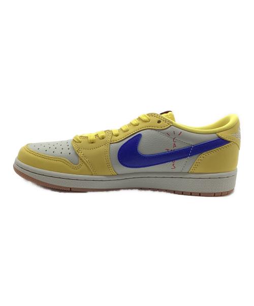 NIKE（ナイキ）NIKE (ナイキ) Travis Scott (トラヴィススコット) ウィメンズ エアジョーダン1 レトロ ロー OG イエローxブルー サイズ:26.5㎝の古着・服飾アイテム