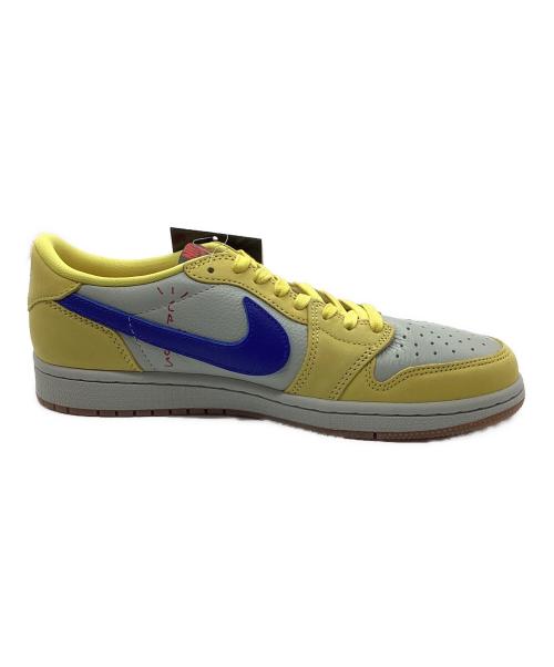 NIKE（ナイキ）NIKE (ナイキ) Travis Scott (トラヴィススコット) ウィメンズ エアジョーダン1 レトロ ロー OG イエローxブルー サイズ:26.5㎝の古着・服飾アイテム