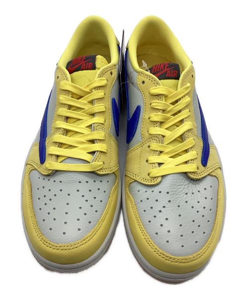 NIKE（ナイキ）NIKE (ナイキ) Travis Scott (トラヴィススコット) ウィメンズ エアジョーダン1 レトロ ロー OG イエローxブルー サイズ:26.5㎝の古着・服飾アイテム