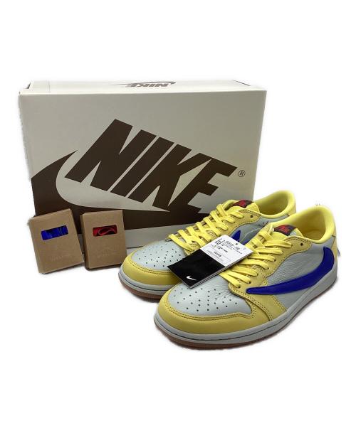 NIKE（ナイキ）NIKE (ナイキ) Travis Scott (トラヴィススコット) ウィメンズ エアジョーダン1 レトロ ロー OG イエローxブルー サイズ:26.5㎝の古着・服飾アイテム