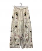 TODAYFULトゥデイフル）の古着「Embroidery Patchwork Trousers」｜ベージュ