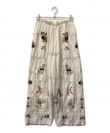 TODAYFUL（トゥデイフル）の古着「Embroidery Patchwork Trousers」｜ベージュ