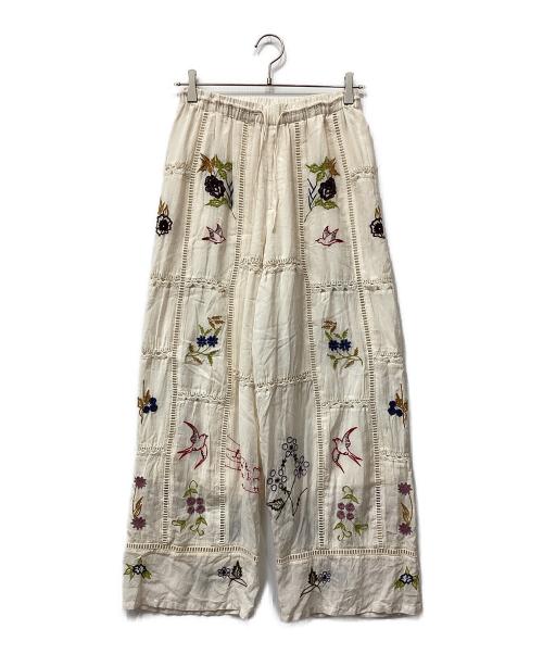 TODAYFUL（トゥデイフル）TODAYFUL (トゥデイフル) Embroidery Patchwork Trousers ベージュ サイズ:36の古着・服飾アイテム