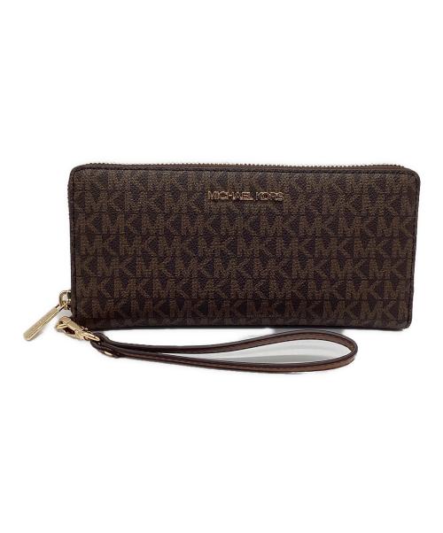MICHAEL KORS（マイケルコース）MICHAEL KORS (マイケルコース) ラウンドファスナー財布 ブラウンの古着・服飾アイテム