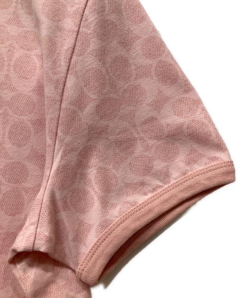 COACH（コーチ）COACH (コーチ) シグネチャー リンガー Tシャツ ピンク サイズ:Mの古着・服飾アイテム