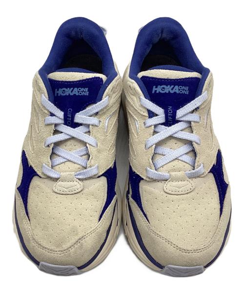 HOKAONEONE（ホカオネオネ）HOKAONEONE (ホカオネオネ) CLIFTON アイボリー×ブルー サイズ:UK6の古着・服飾アイテム
